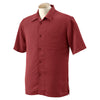 Harriton Men's Tile Red Bahama Cord Camp Shirt