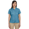 Harriton Women's Cloud Blue Bahama Cord Camp Shirt