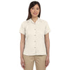 Harriton Women's Creme Bahama Cord Camp Shirt