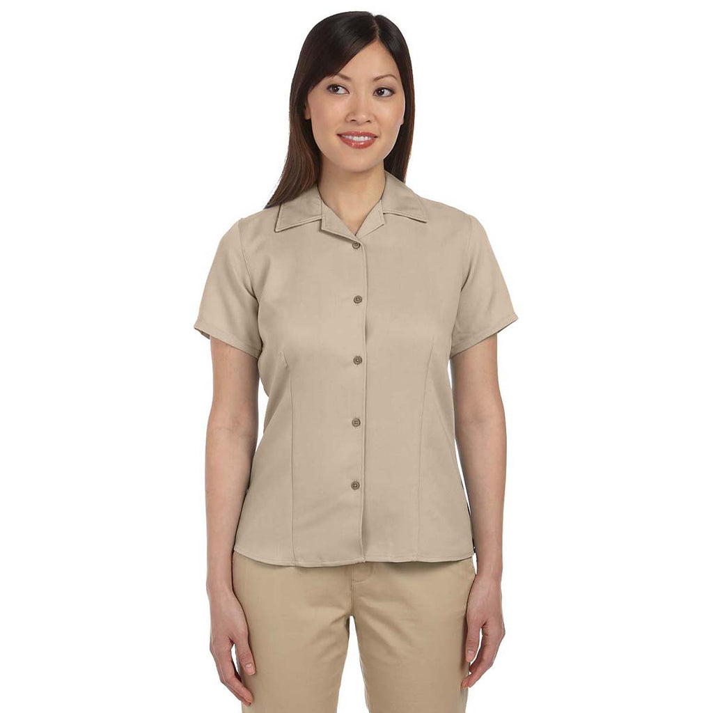 Harriton Women's Sand Bahama Cord Camp Shirt