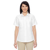 Harriton Women's White Key West Short-Sleeve Performance Staff Shirt