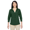 Harriton Women's Palm Green Paradise 3/4-Sleeve Performance Shirt