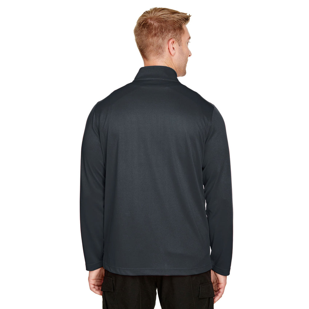 Harriton Men's Dark Charcoal Advantage Snag Protection Plus Quarter-Zip