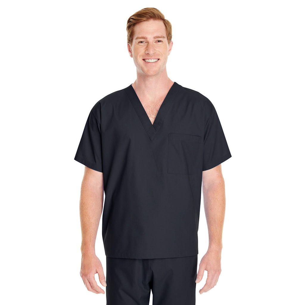 Harriton Men's Black Restore 4.9 oz. Scrub Top