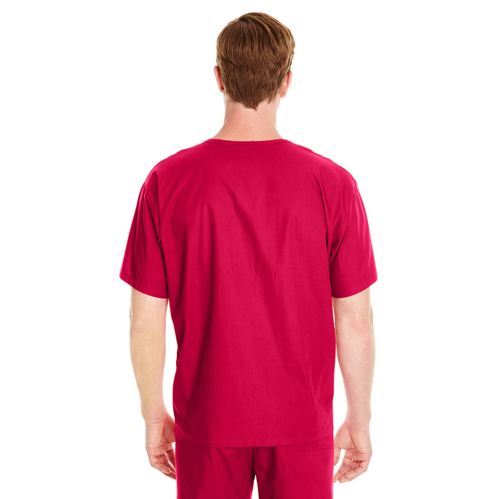 Harriton Men's Red Restore 4.9 oz. Scrub Top