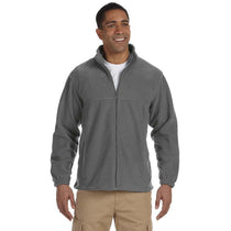 Harriton Men's Charcoal Tall 8 oz. Full-Zip Fleece