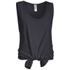 Expert Women's Black American Moca Tie Front Tank