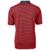 Cutter & Buck Men's Red/Navy Blue Virtue Eco Pique Micro Stripe Recycled Tall Polo