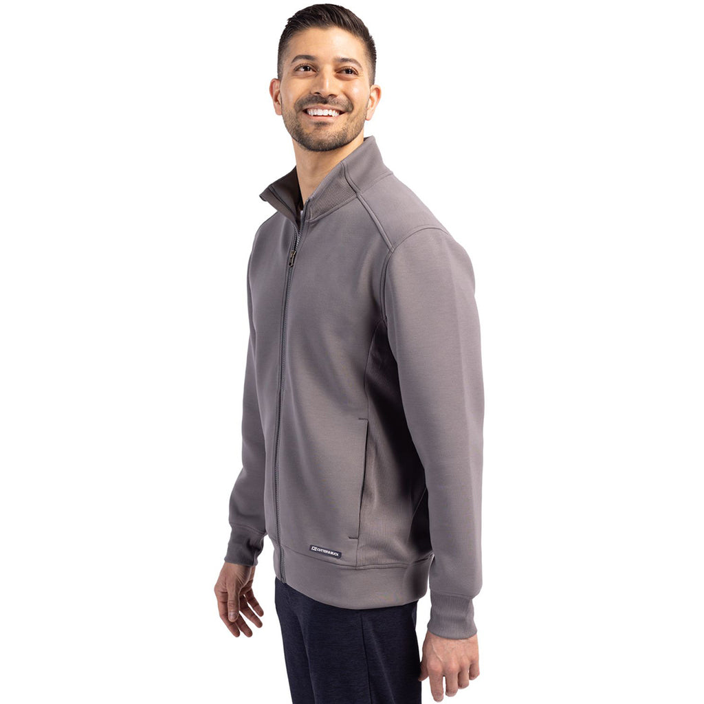 Cutter & Buck Men's Elemental Grey Roam Eco Recycled Full Zip Jacket