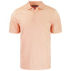 Cutter & Buck Men's White/College Orange Pike Eco Symmetry Print Stretch Recycled Polo