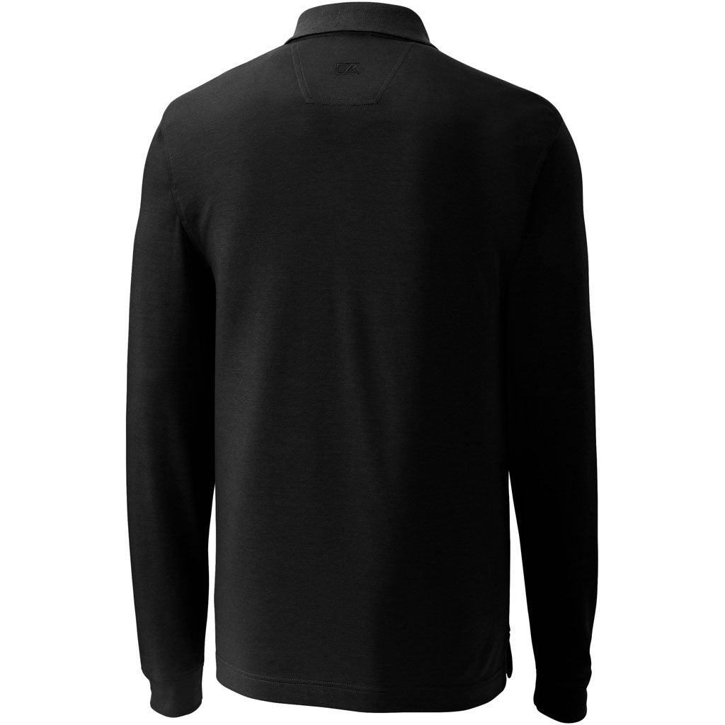 Cutter & Buck Men's Black Advantage Long Sleeve Polo