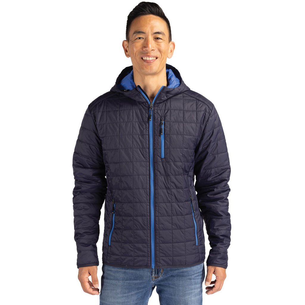 Cutter & Buck Men's Dark Navy Rainier Primaloft Eco Full Zip Hooded Jacket