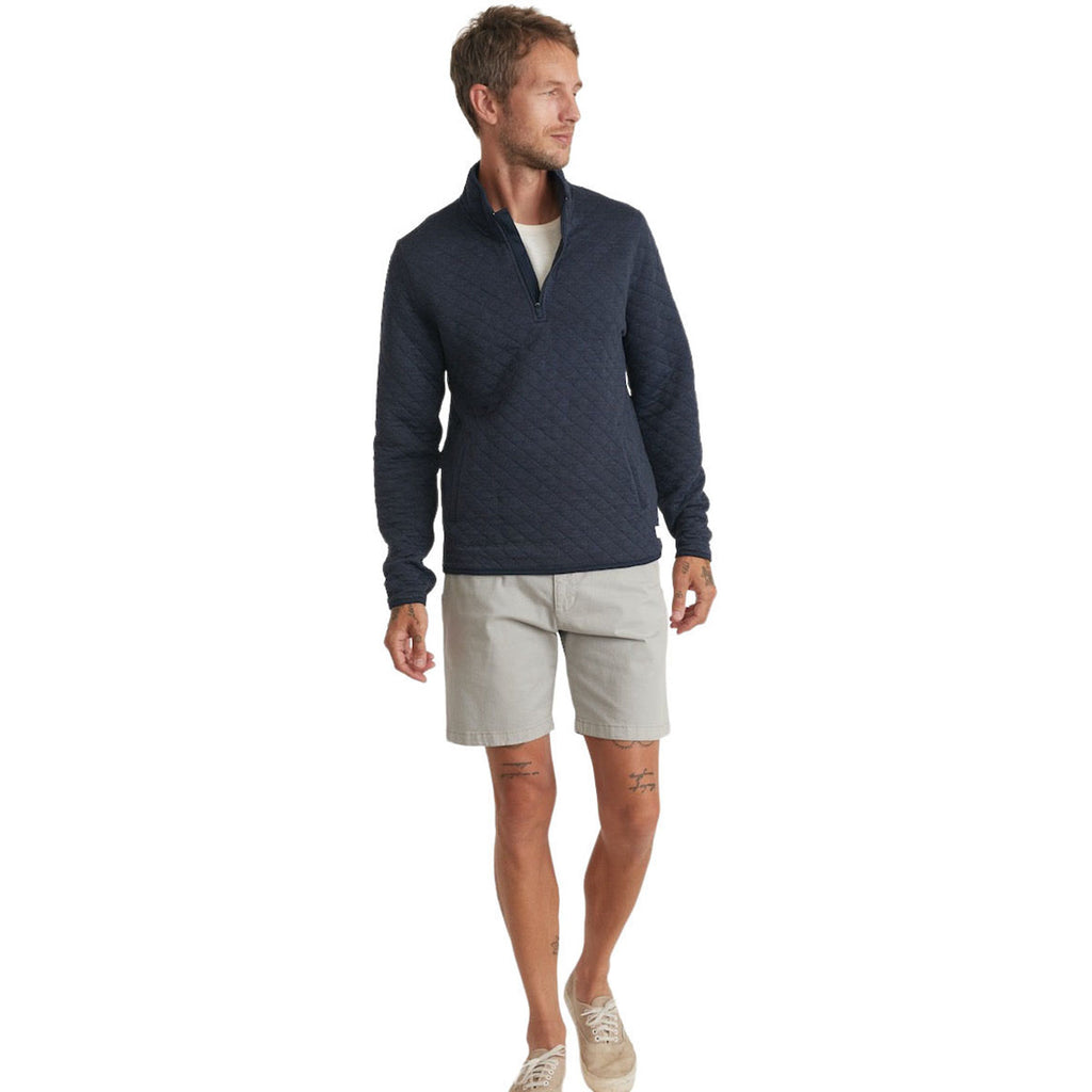 Marine Layer Men's Navy Heather Corbet Quilted Pullover