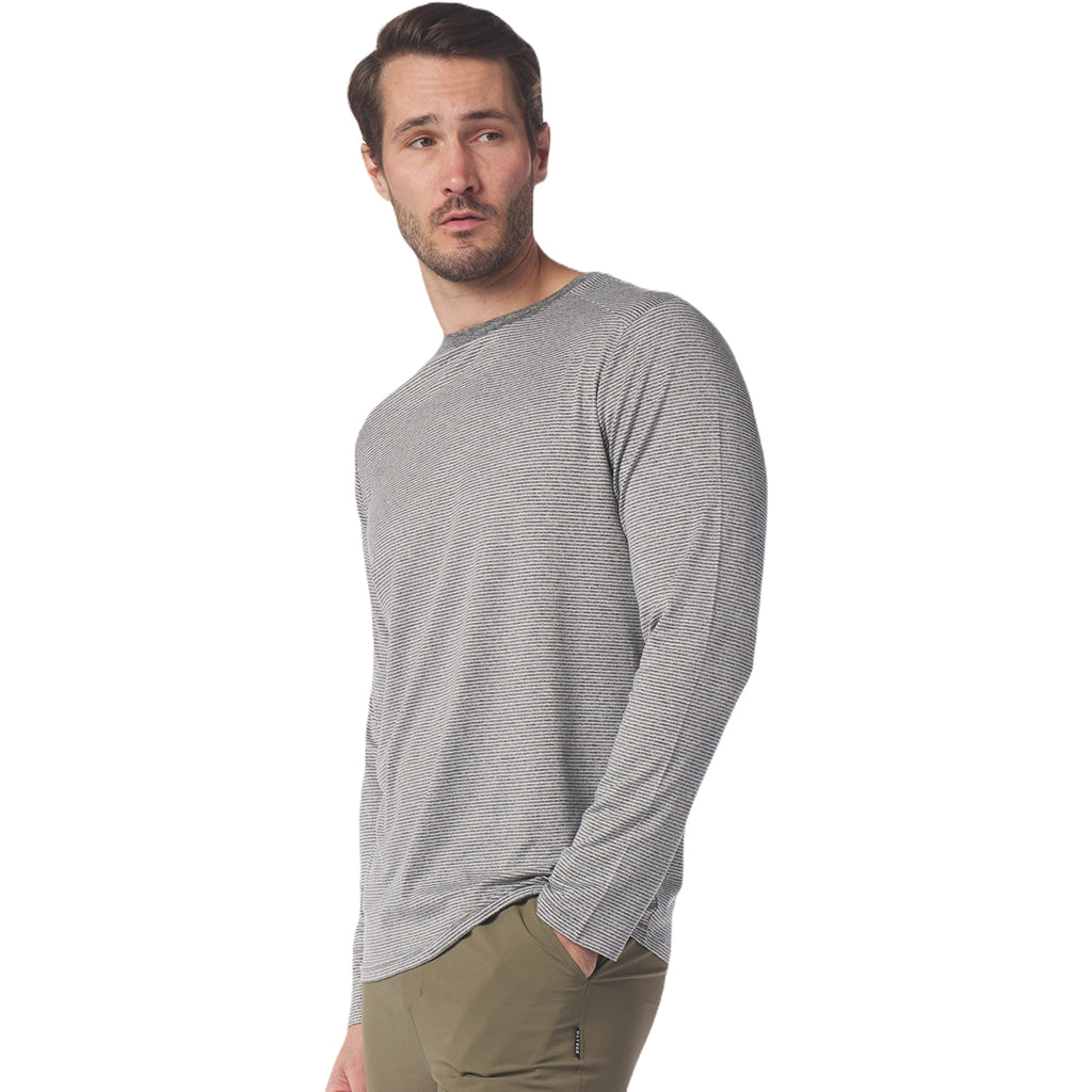 Glyder Men's Black Heather/White Stripe Salton Long Sleeve