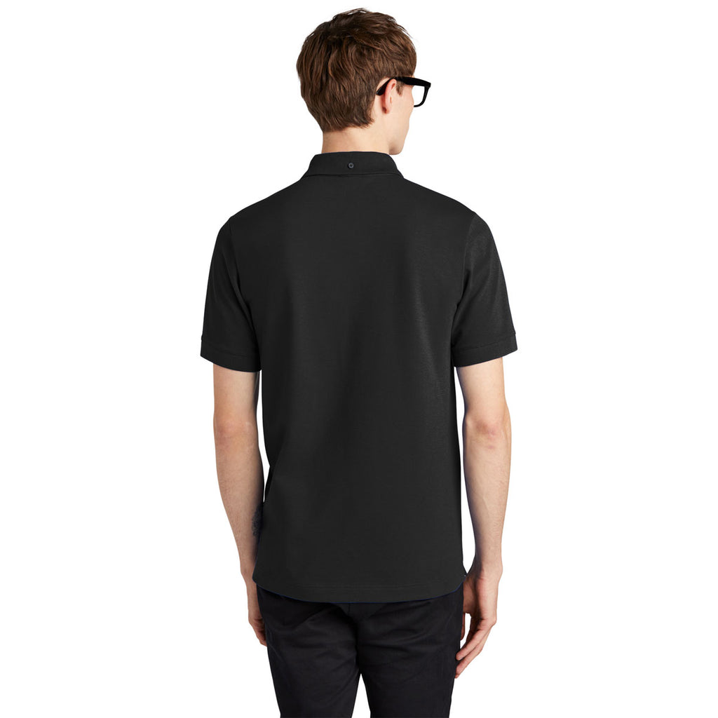 Mercer+Mettle Men's Deep Black Stretch Heavyweight Pique Polo