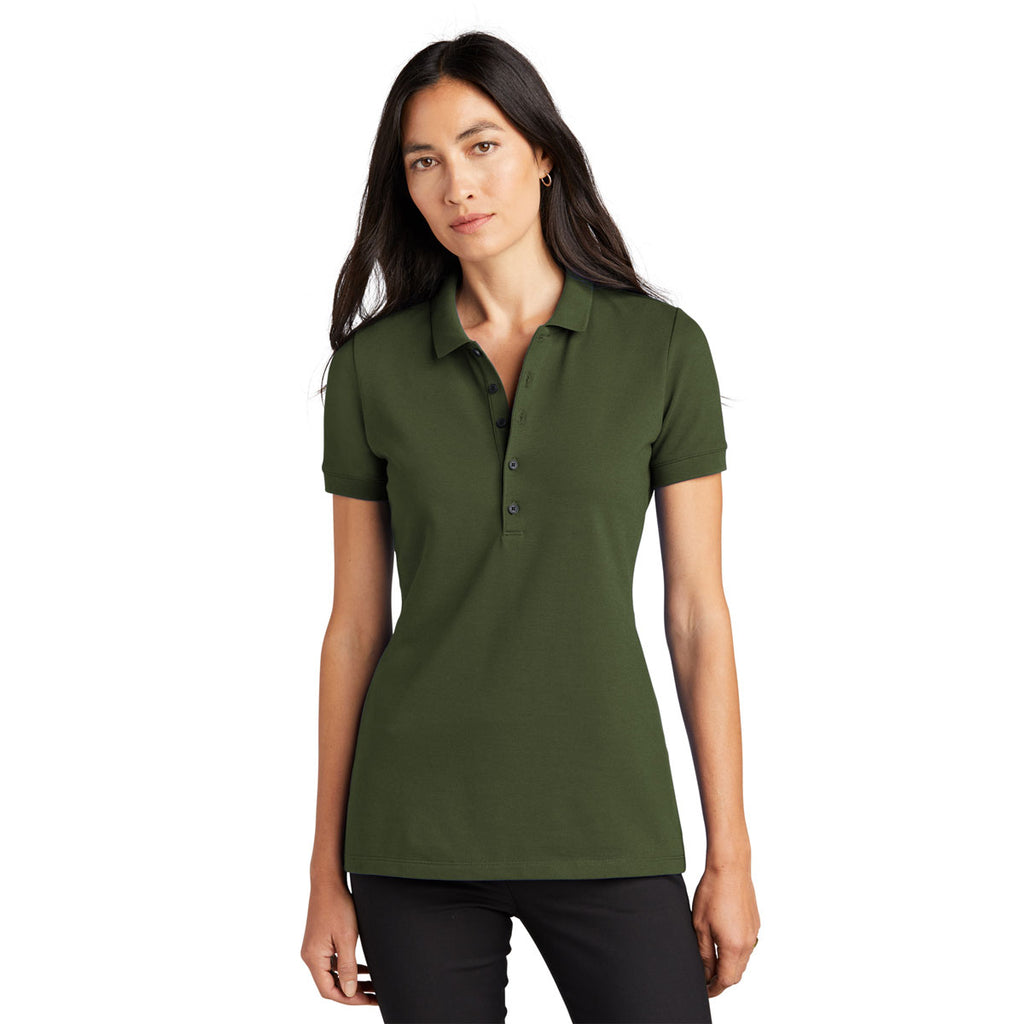 Mercer+Mettle Women's Townsend Green Stretch Heavyweight Pique Polo