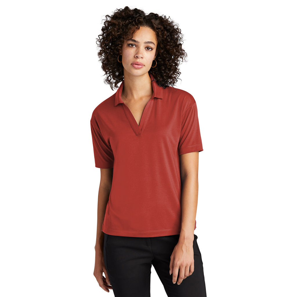 Mercer+Mettle Women's Terracotta Stretch Jersey Polo