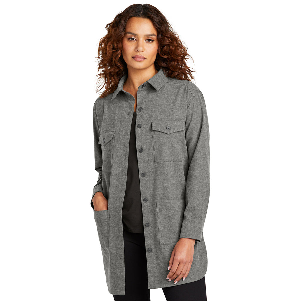 Mercer+Mettle Women's Light Anchor Grey Heather Long Sleeve Twill Overshirt