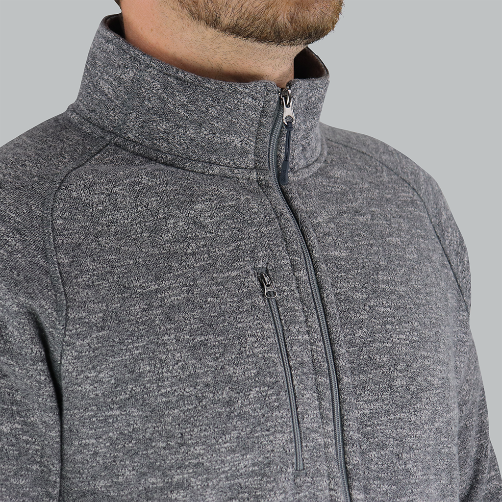 48-Hour Zusa Men's Light Grey Heather Midtown Fleece Full Zip