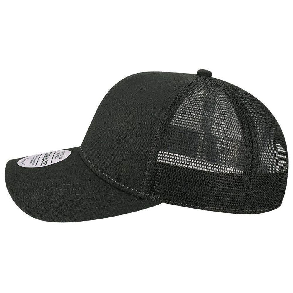 Legacy Black/Black Mid-Pro Snapback Trucker Cap