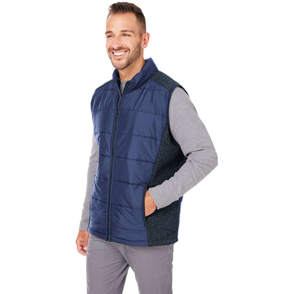 Nautica Men's Nautical Navy/Nautical Navy Heather Harbor Puffer Vest