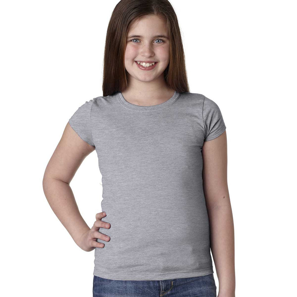 Next Level Girl's Heather Grey Princess Tee