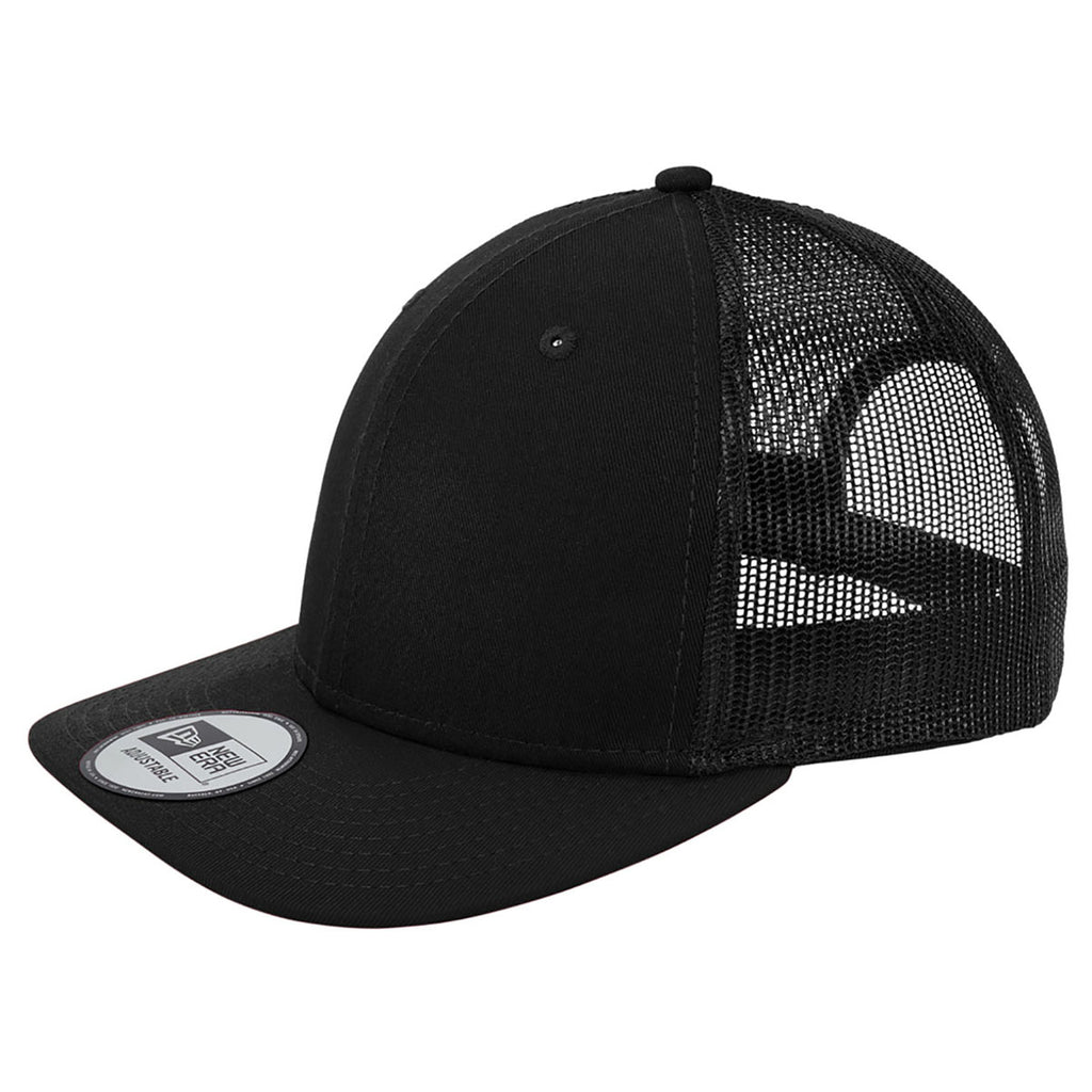 New Era Black Snapback Low Profile Trucker Cap