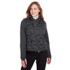 North End Women's Carbon/Black Heather/Black Pioneer Hybrid Bomber Jacket