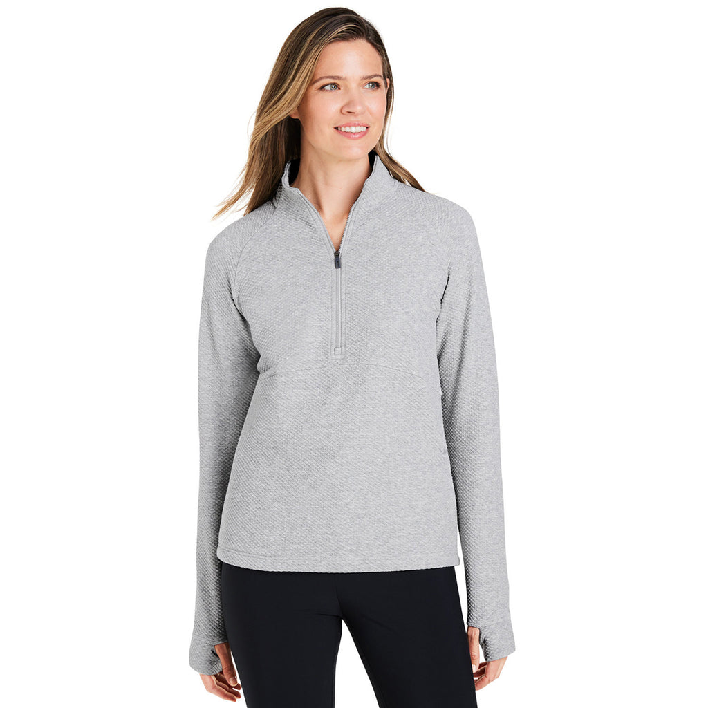 North End Women's Platinum Heather Spirit Textured Quarter Zip