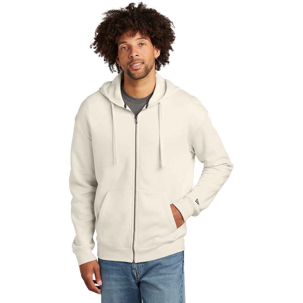 New Era Men's Soft Beige Heritage Fleece Full-Zip Hoodie