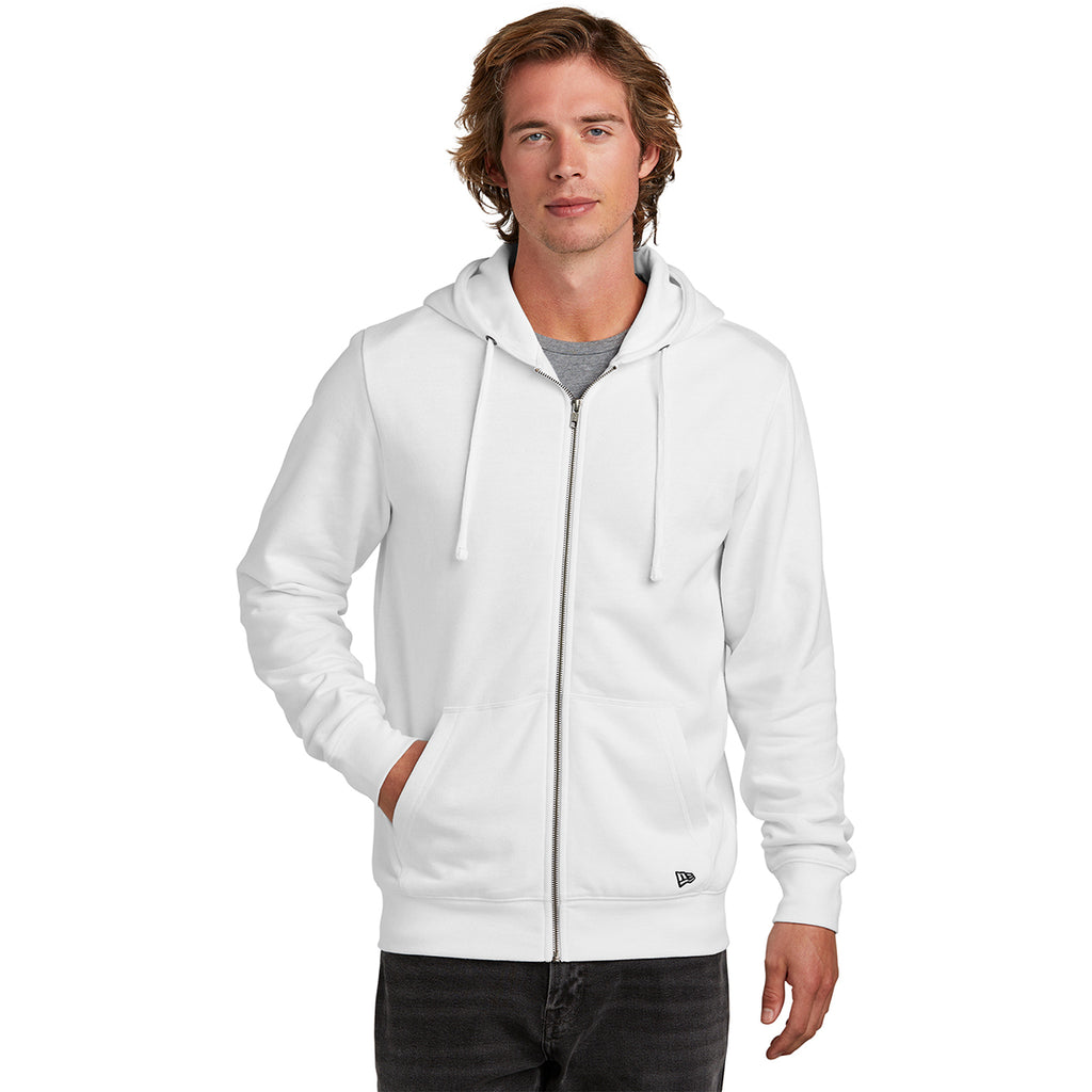 New Era Men's White Comeback Fleece Full-Zip Hoodie