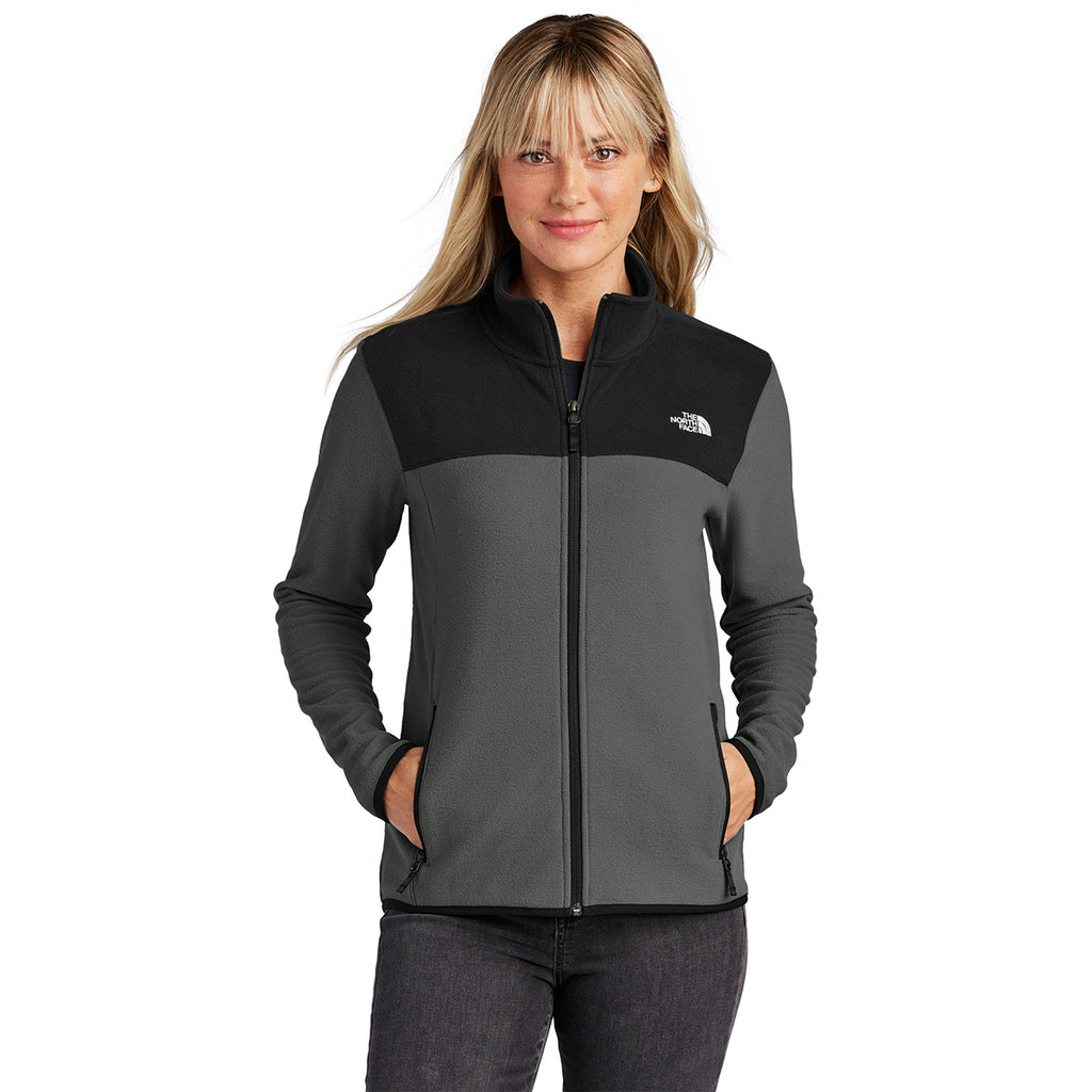 The North Face Women's Asphalt Grey/ TNF Black Glacier Full-Zip Fleece Jacket