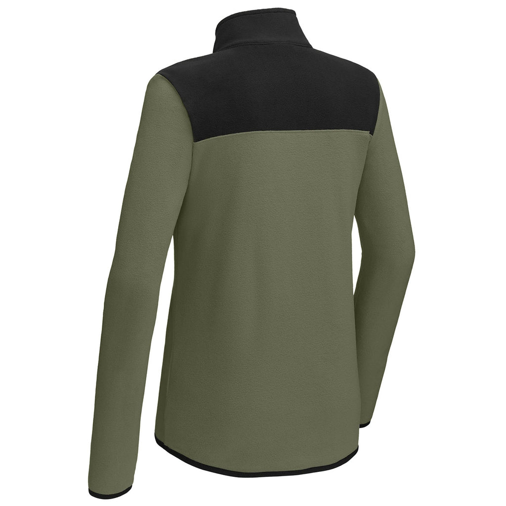 The North Face Women's New Taupe Green/ TNF Black Glacier 1/4-Zip Fleece