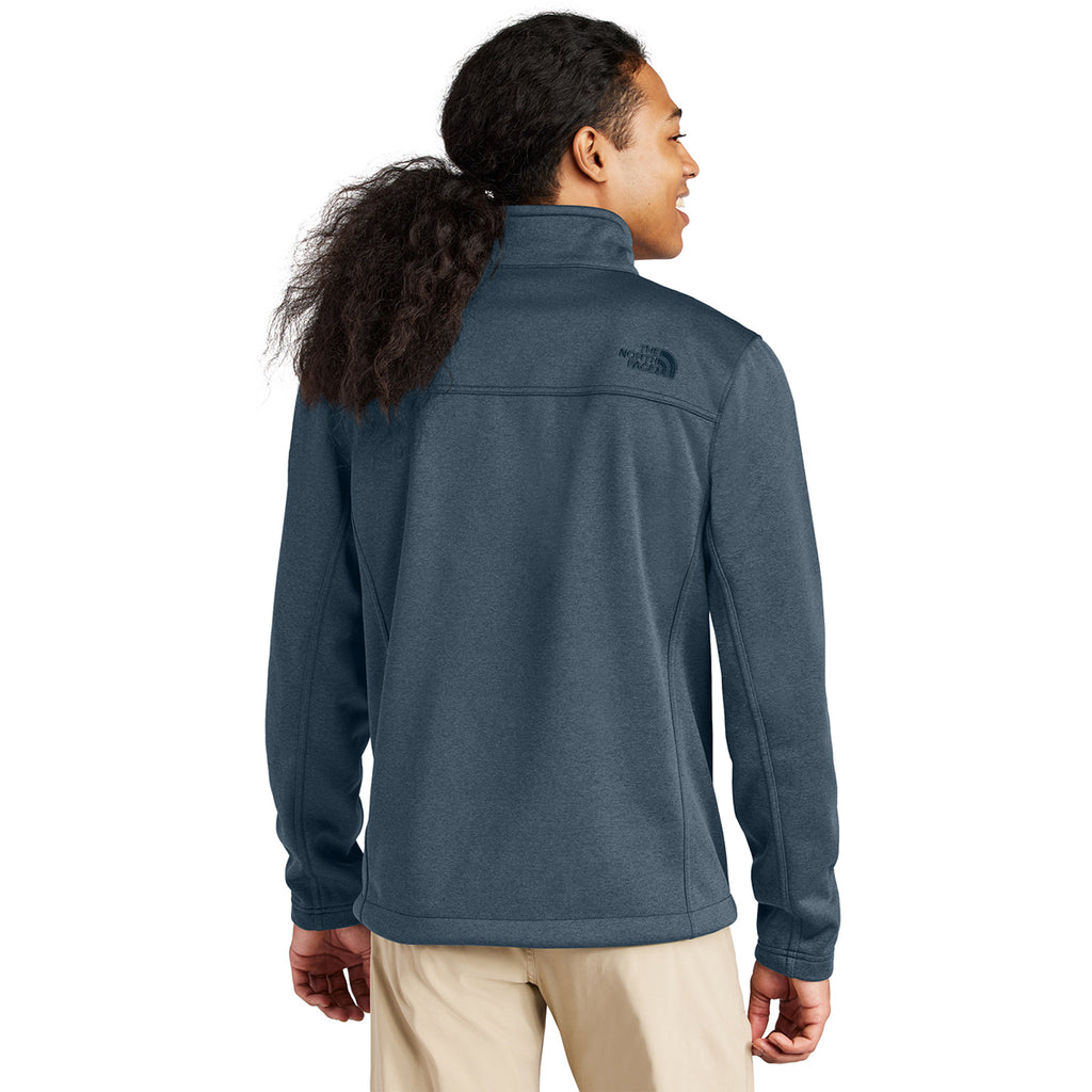 The North Face Men's Urban Navy Heather Chest Logo Ridgewall Soft Shell Jacket