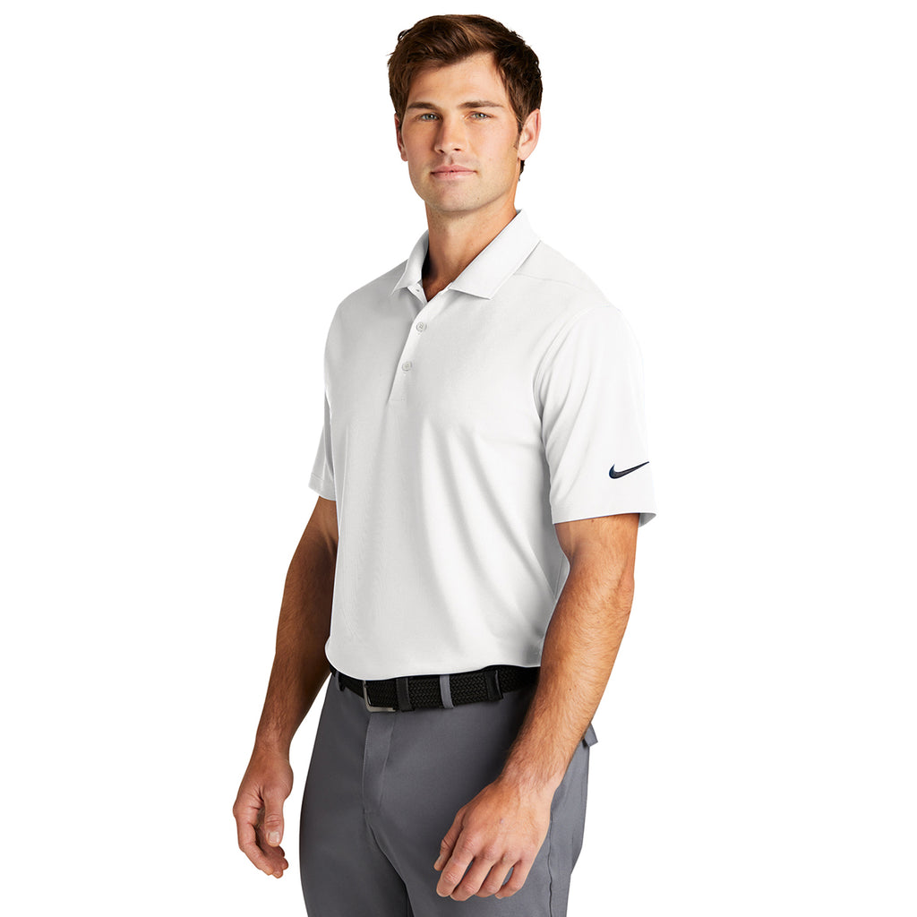 Nike Men's White Dri-FIT Micro Pique 2.0 Polo