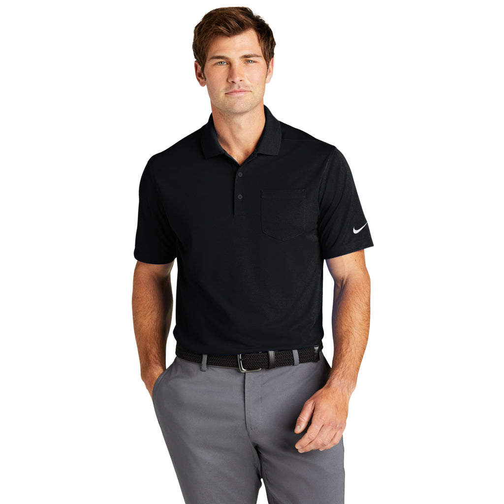 Nike Men's Black Dri-FIT Micro Pique 2.0 Pocket Polo