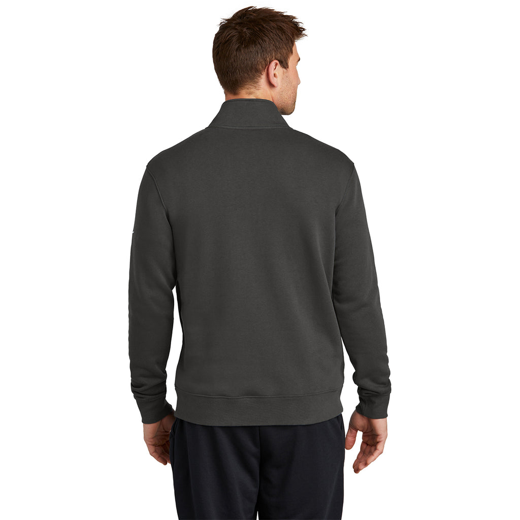 Nike Men's Anthracite Club Fleece Sleeve Swoosh 1/2 Zip