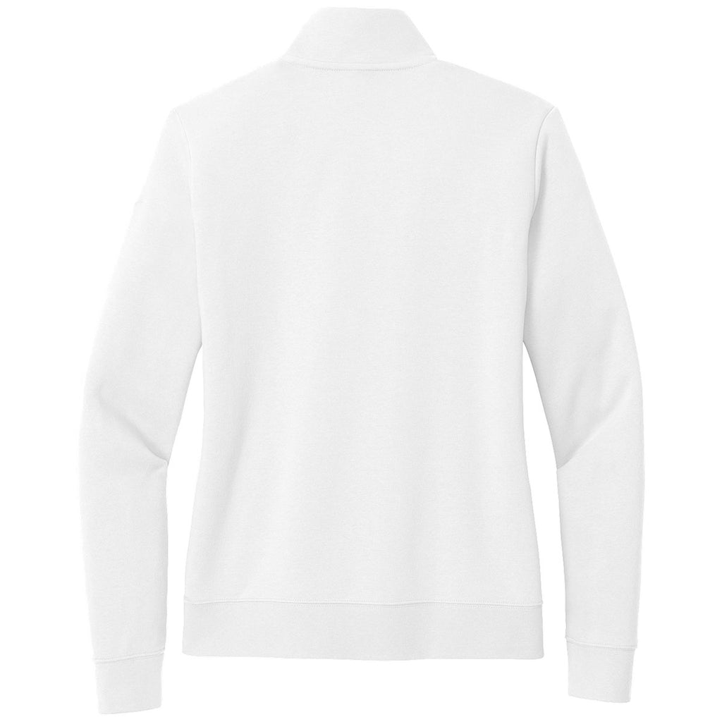 Nike Women's White Club Fleece Sleeve Swoosh 1/2 Zip