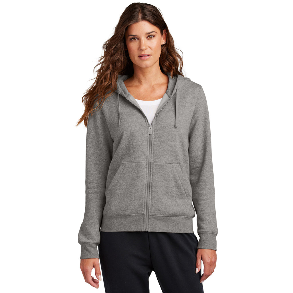 Nike Women's Charcoal Heather Club Fleece Sleeve Swoosh Full-Zip Hoodie