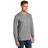 Next Level Men's Heather Grey Cotton Long Sleeve Tee