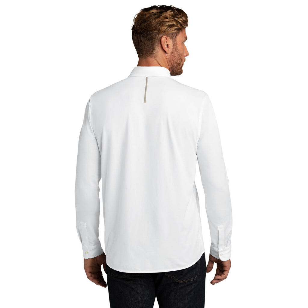 OGIO Men's Bright White Code Stretch Long Sleeve Button-Up