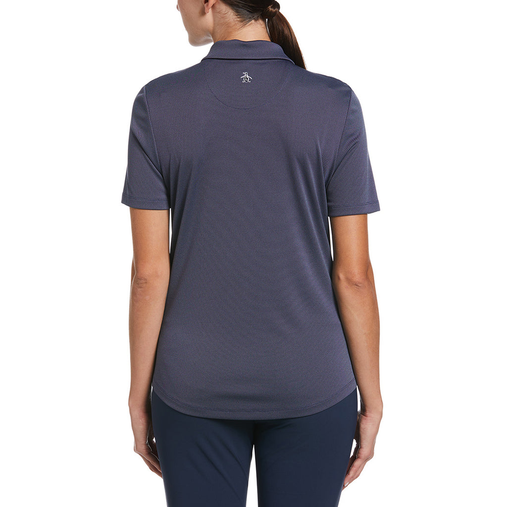 Original Penguin Women's Black Iris/Blue Heather Oxford Polo