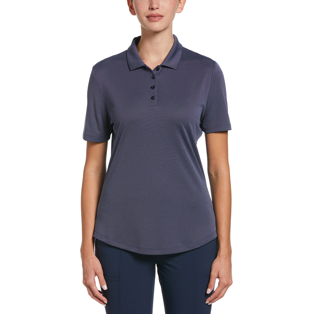 Original Penguin Women's Black Iris/Blue Heather Oxford Polo