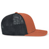 Pacific Headwear Rust/Light Charcoal/RustContrast Stitch Trucker Pacflex Snapback Cap