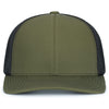 Pacific Headwear Moss/Lt Charcoal/MossContrast Stitch Trucker Pacflex Snapback Cap