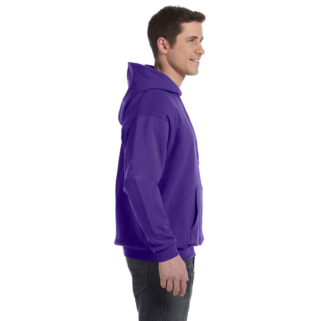 Hanes Men's Purple 7.8 oz. EcoSmart 50/50 Pullover Hood