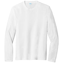 Port & Company Men's White Tri-Blend Long Sleeve Tee