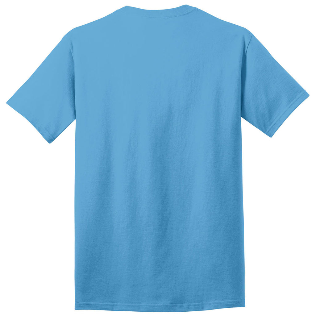 Port & Company Men's Aquatic Blue Core Cotton DTG Tee