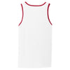 Port & Company Men's White/Red Core Cotton Tank Top