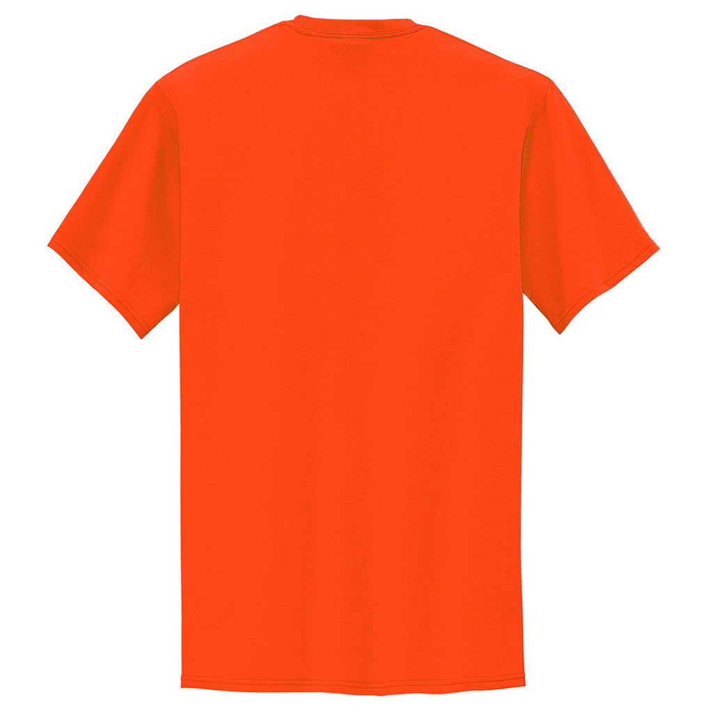 Port & Company Men's Safety Orange Tall Core Blend Pocket Tee